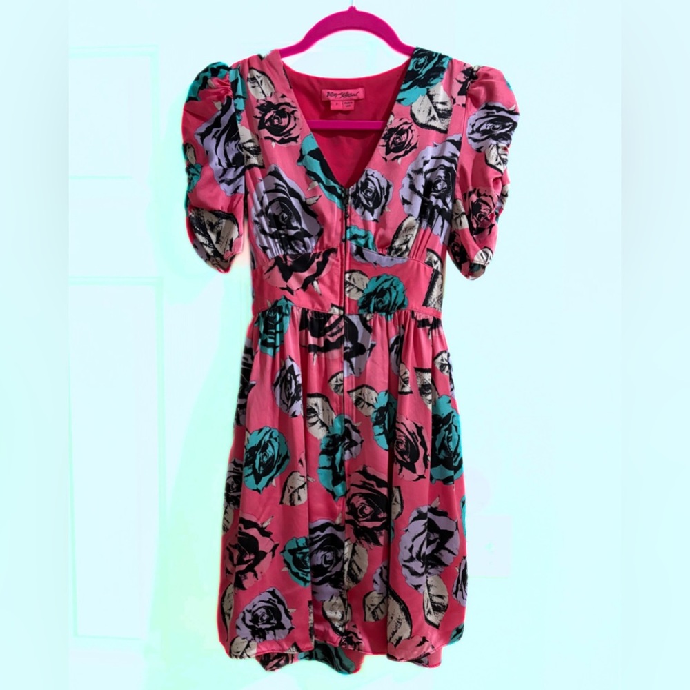 Vintage Betsey Johnson Floral Pink  Dress
